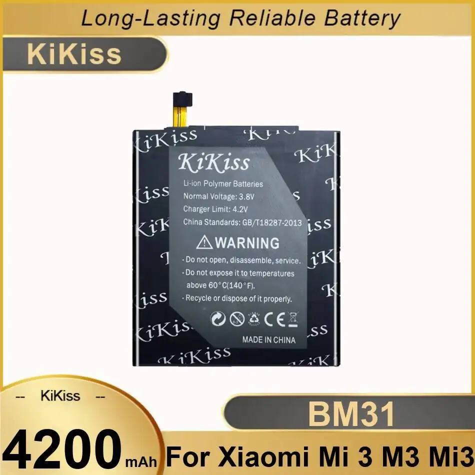 

Durable High Compatibility Mobile Phone Battery 4200Mah For Xiaomi MI 3 M3 Mi3 BM31