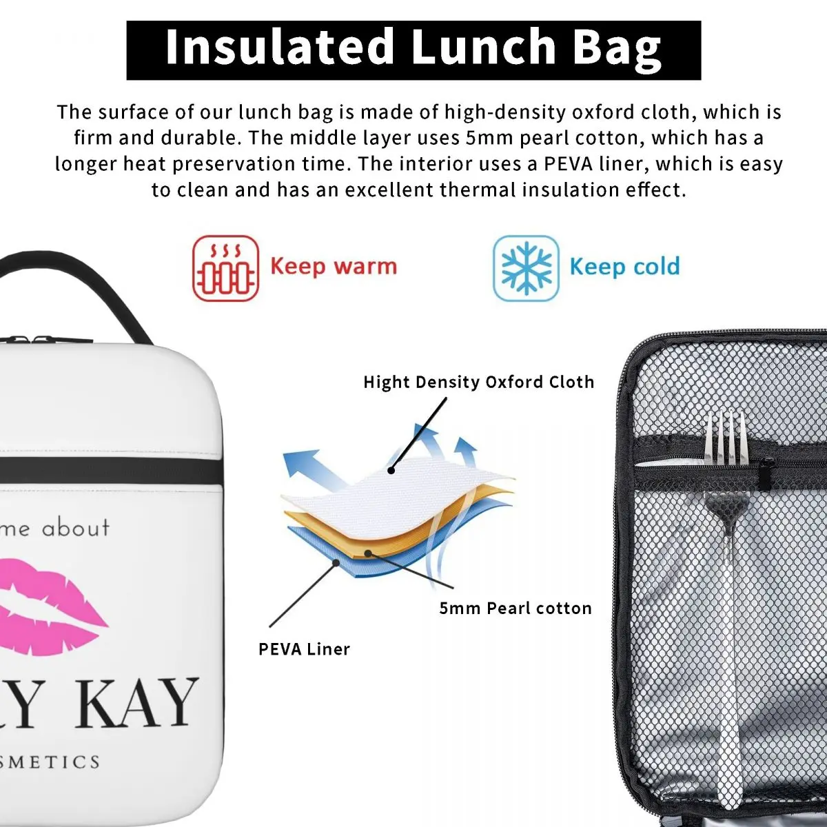 اسألني عن حقيبة غداء معزولة من ماري كاي للنساء، صندوق طعام حراري مبرد للمكتب، حاوية صناديق الغداء المقاومة للتسرب