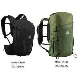 Aonijie c9110 c9111 20l 30l esportes correndo fora de estrada mochila daypack saco de viagem para caminhadas escalada acampamento 2l saco de água 600ml