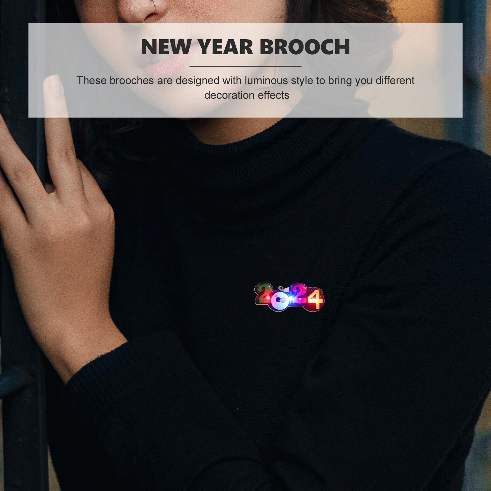 

25Pcs New Year 2024 Brooch Luminous Glow Number Pin Plastic Lapel Pins Decorative Brooches for Jackets Hats Backpacks Women