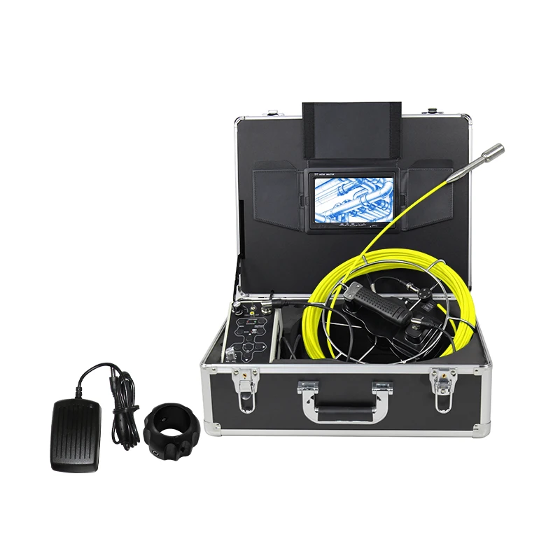 MYT 1080P HD CMOS Sensor Sewer Inspection Camera For Pipes 23mm Lens 7-Inch Monitor 20m Cable H.265 Compression IP68 Waterproof