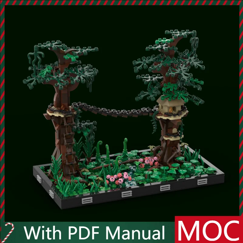

889 Parts MOC Jungle Treehouse Scene Building Blocks Model DIY Set Assembly Creative Kids Toy Gift Display Collection Decoration