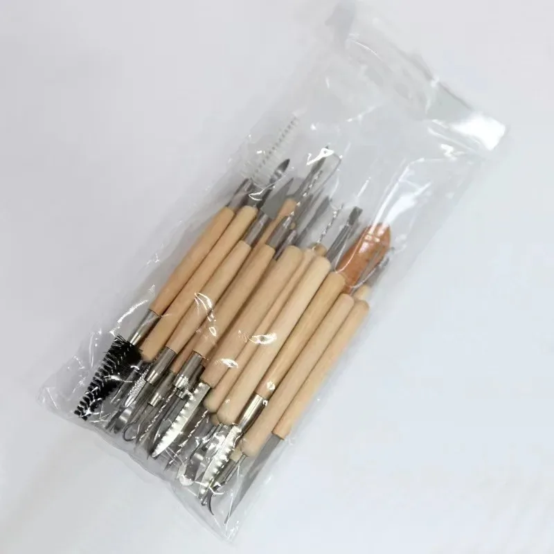 22Pcs/set Pottery Tools Clay Sculpting Carving Tool Set Essential Wooden Ceramics Clay Tools for Potters Carving Modeling Clay