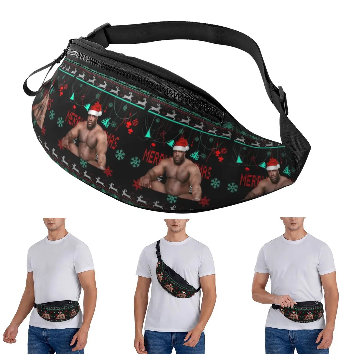 

Crossbody Waist Bag Barry Wood Christmas 1 Men Women Fanny Pack Traveling Running Money Phone Pouch
