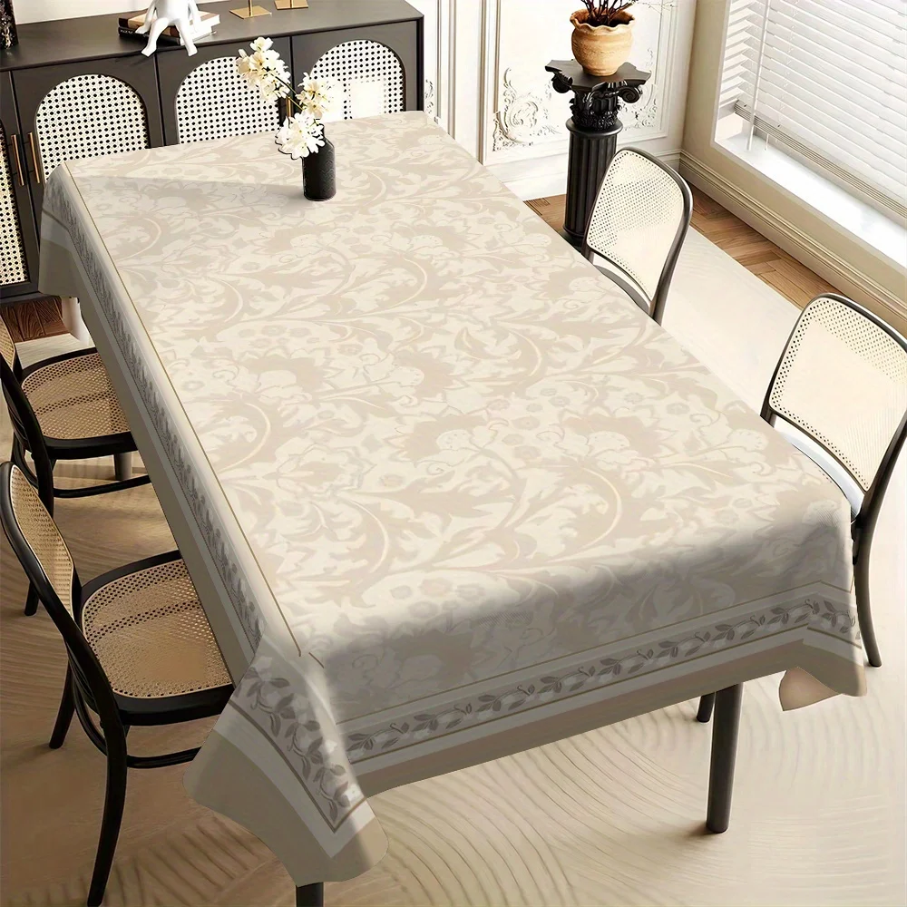 Floral high-end creative print square tablecloth, table decoration item