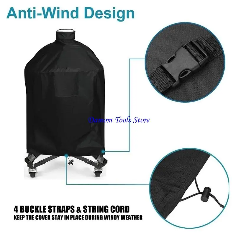 

57BE Grill Protector Cover 48x35 Inch Crafted from Polyester for Durability Includes Double Stitched Seams and Secure Straps