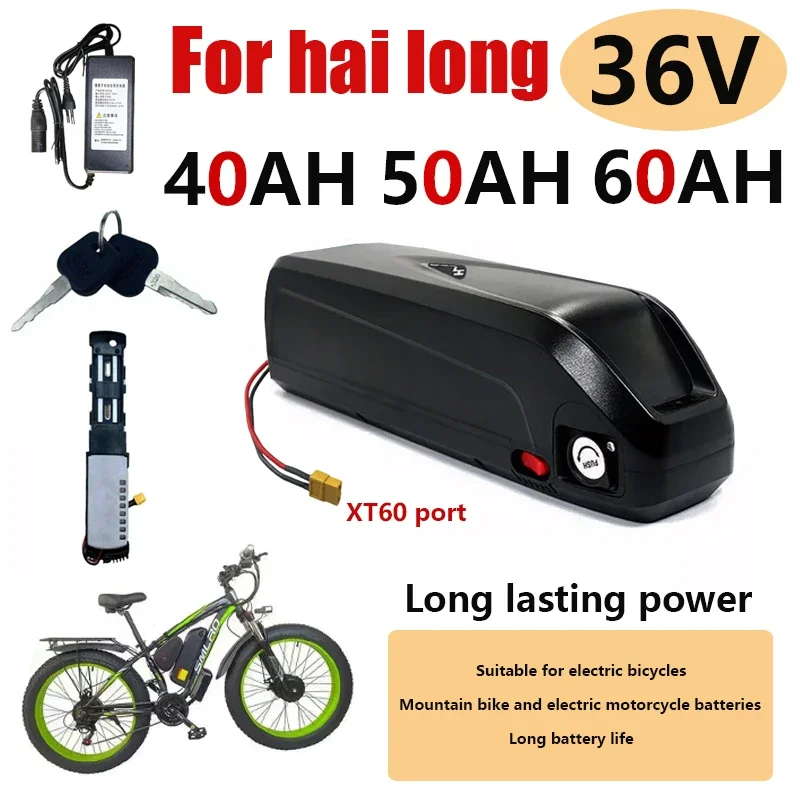 Suitable for Hailong rechargeable batteries, 36V 40Ah 50ah 60AH 18650, battery, BMS, 500W, 750W, 1000W, 2000W free of shipping