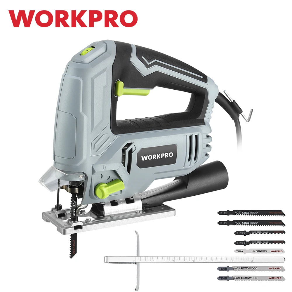 WORKPRO 600W Jig Saw, Heavy Duty Design, Jigsaw Tool Corded Electric Power Cutter for Wood, Metal and Plastic Cutting