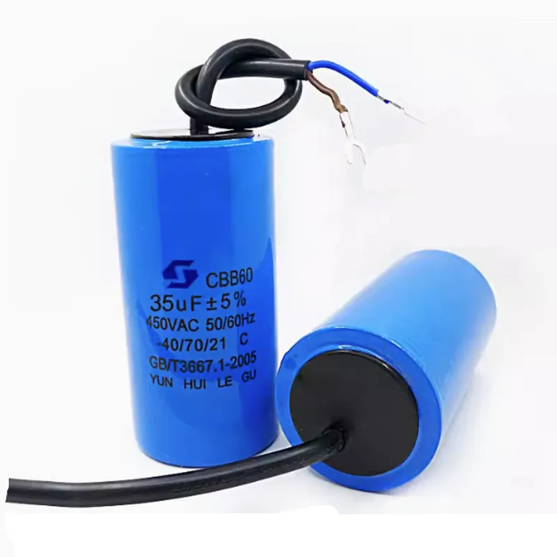 CBB60 Capacitor 450V 3UF 4UF 5UF 6UF 8UF 10UF 12UF 15UF 18UF 20UF 25UF 30UF 35UF 40UF 45UF 50UF 60UF Motor Pump Capacitors