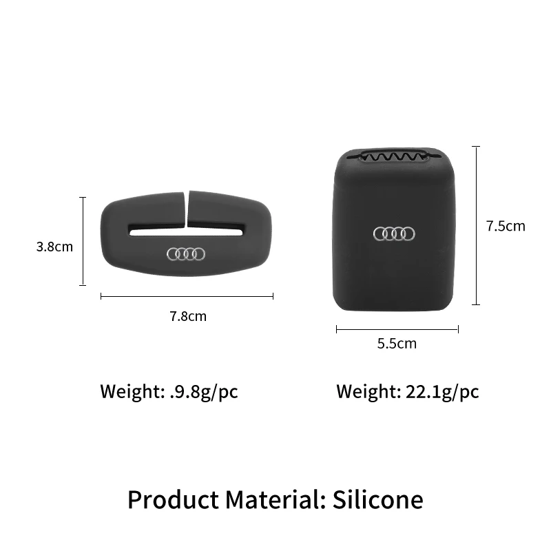 Car Seatbelt Buckle Cover Silicone Anti-scratch Protector Safety Belt Buckle Guard Car Accessories Interior For Audi Ailroad TT view 6