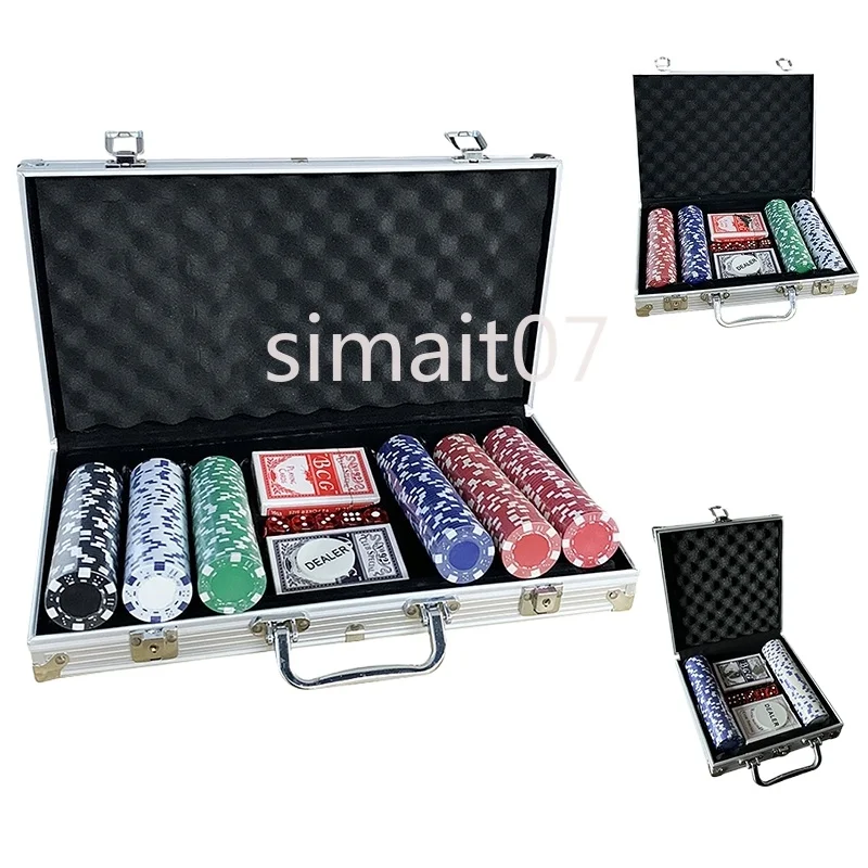 poker-chip-set-–-texas-hold’em-blackjack-with-carrying-case-cards-dice-buttons
