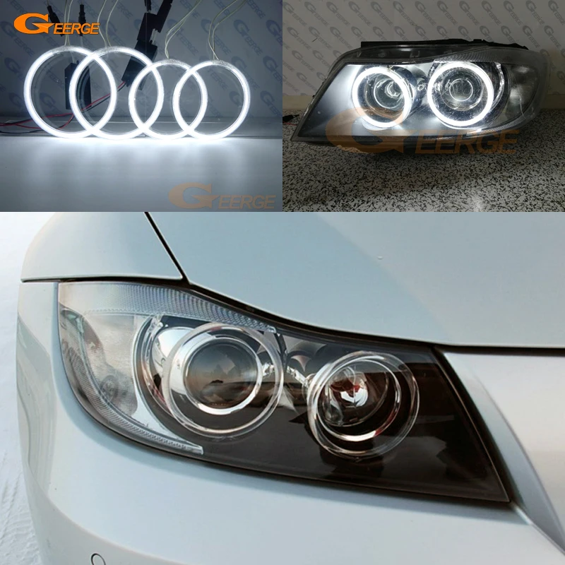 For BMW E90 E91 Saloon Touring 2005 2006 2007 2008 Pre LCI Excellent Quality CCFL Angel Eyes Halo Rings Kit Car Styling