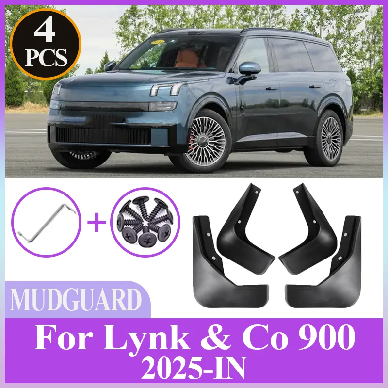 

For Lynk & Co 900 2025 2026 4PCS Car Mud Flaps Front Rear Fender Wheel Cover Guard Mudguards Anti-splash Auto Accessories