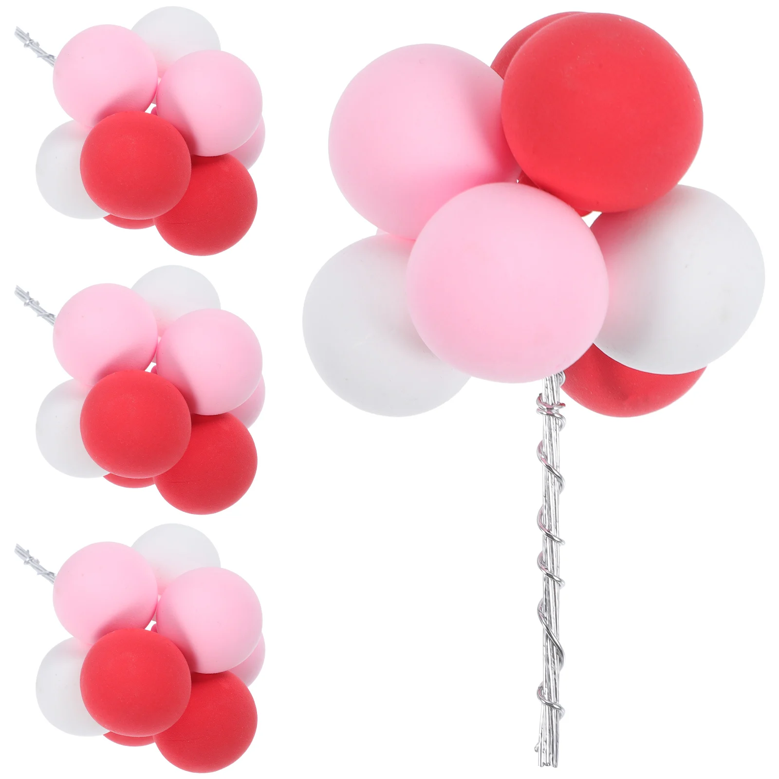 

4 Pcs Cake Balloon Plug-in Child Decorations Birthday Wrought Iron Toppers Pick for