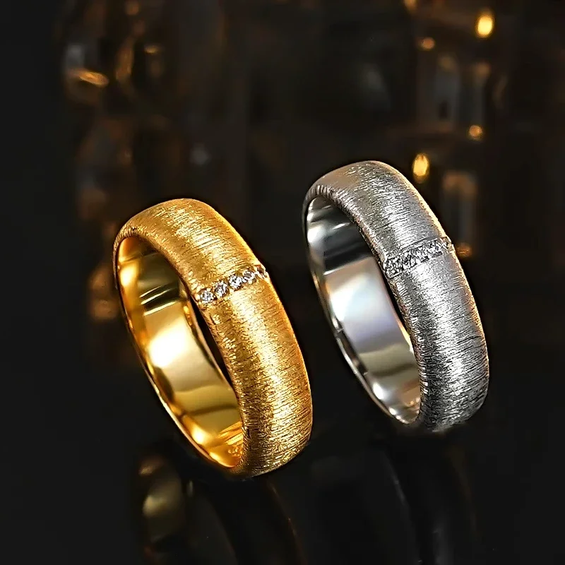 925 Silver Circle Ring, Cloth Qi Style, Metal Drawing, Stacked Wearing, Weaving Pattern, Carving Gold, Couple's Best Friend