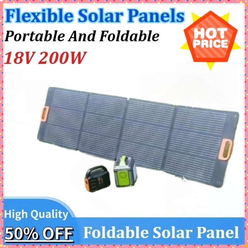 

200W Flexible Solar Panels Waterproof Monocrystalline 18V Solar Panel Camping for Power Station Solar Generator RV Home Charge
