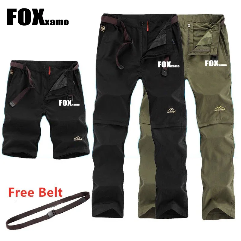 Calças de ciclismo Foxxamo masculino, destacável, impermeável, camping, ao ar livre, Caminhada, Calça de carga, Tamanhos grandes, 2021