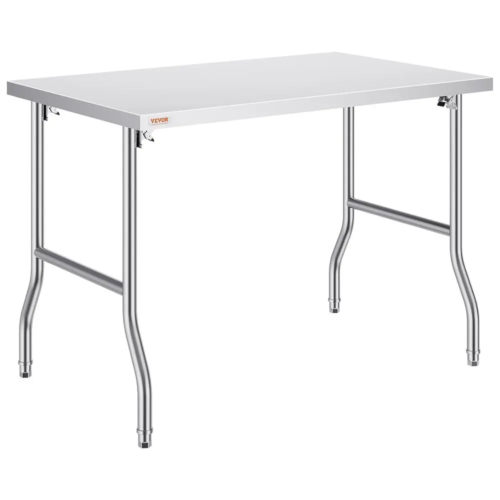 

StainlSteel oldable Work Table, 48 * 30 Inch Heavy Duty ood Outdoor StainlSteel Worktable or Commercial Kitchen Restaurant
