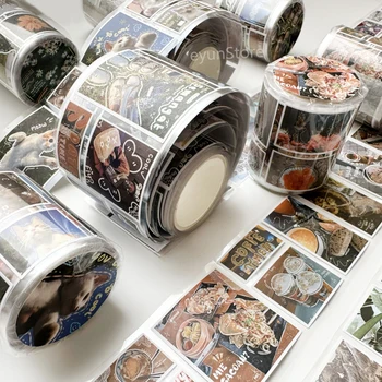 Vintage Holiday Travel Series Washi เทป Retro อาหารภูมิทัศน์ตกแต่งเทป DIY คลิปและวางสติกเกอร์แท็ก School Supply