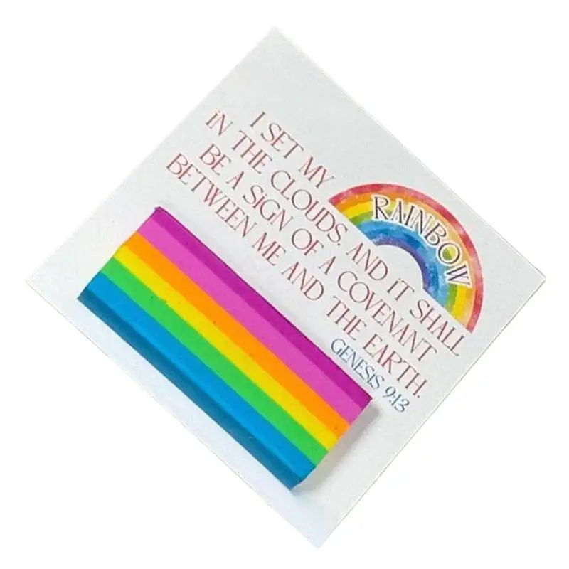 Rainbow Erasers For Kids Bible Verse Religious Pencil Eraser Easter Basket Stuffers Colorful School Supplies Party Favors