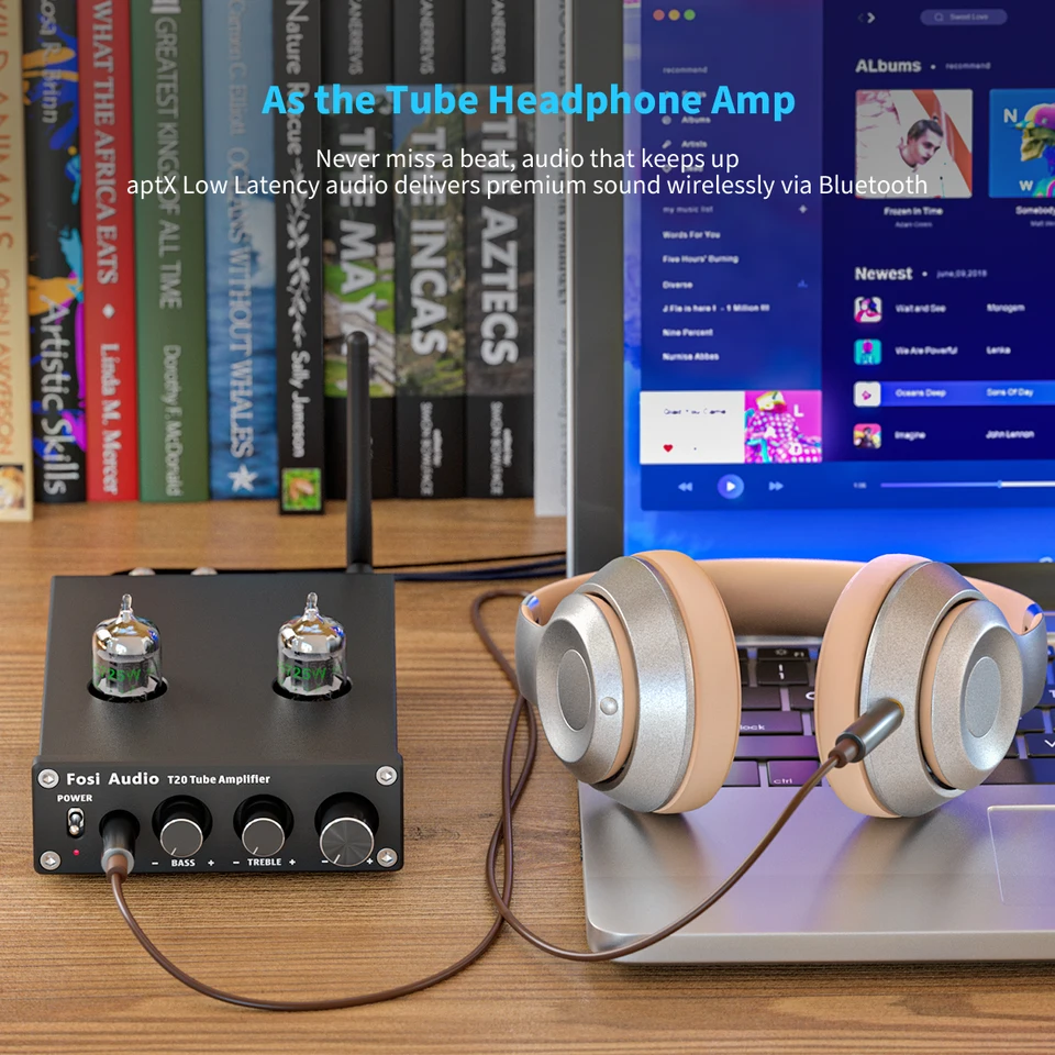 Fosi Audio T20 Bluetooth Vacuum Tube Amplifier AptX HD Stereo