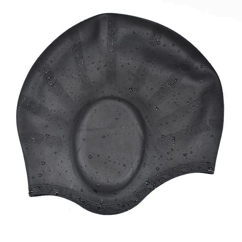 1pc ユニセックス耳保護スイムキャップ高視認性シリコン快適締め付け感なしウォータースポーツ高弾性水泳トレーニング CN