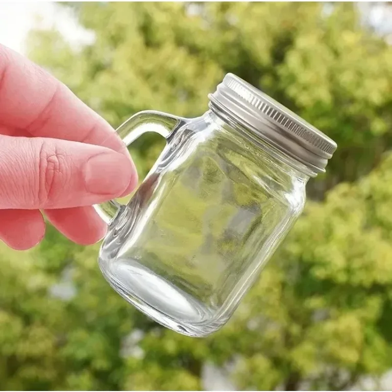 Portable Glass Dispensing Bottles with Handle Liquid Leak-proof Storage Cup Coffee Honey Lemon Juice Office Party Travel Kitchen