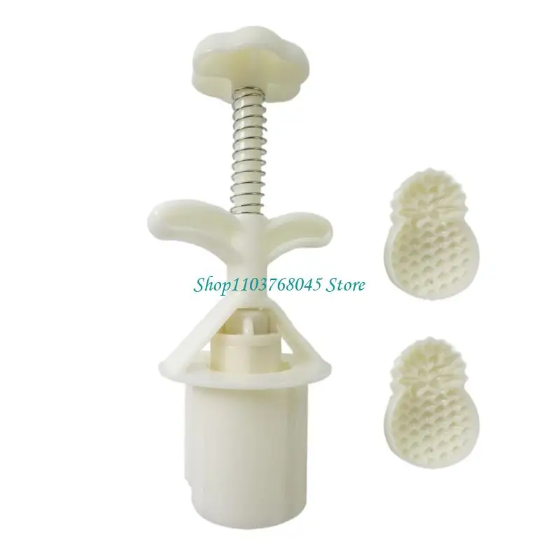R53F Pineapples/Flower Dessert Stamp Dessert Moulds Baking Accessories Kitchen Tool Plastic Materials for Festival