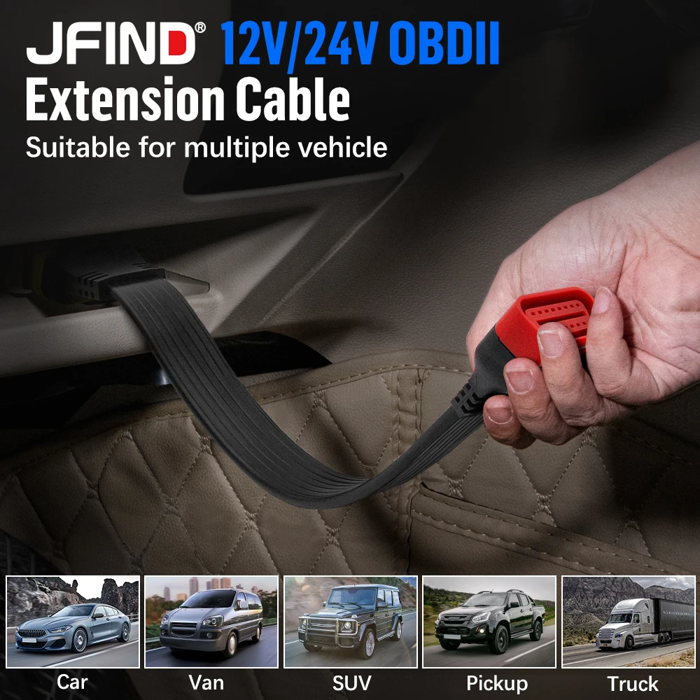 OBD OBDII 16Pin Male To Female Car Scanner OBD2 Extension Cable Connector 36CM Diagnostic Tool for ELM327 Launch Thinkdiag