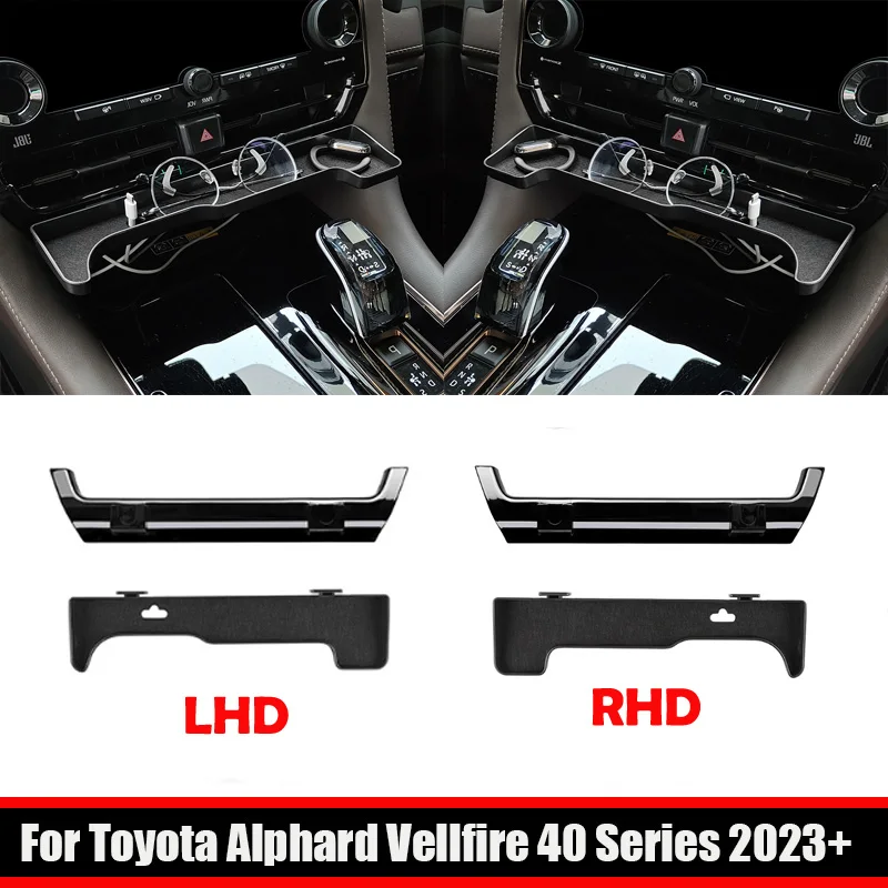 LHD RHD para Toyota Alphard Vellfire 40 Series 2023 2024 ABS control Central salida de aire bandeja palet caja de tarjetas cubierta de soporte de teléfono