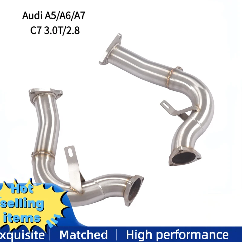 Factory-customized Competitive Exhaust Downpipe for Audi A5/A6/A7 C7 3.0T/2.8 Stainless Steel Exhaust Pipes Head Dump Pipe