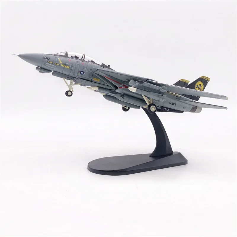 1/100 Scale US Military F-14D F14 VF-31 Bomb Cat Military Aircraft Model Variable Wing Mode Inter Collection Toy Gifts