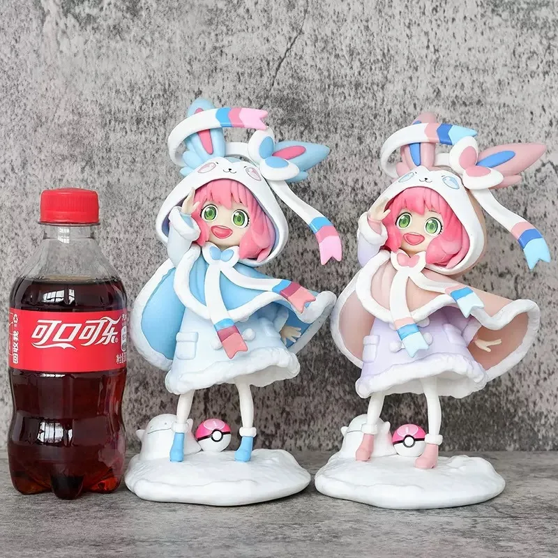 

21cm SPY×FAMILY Anya COS Sylveon Poke mon Girl Figure Decoration Collection of Animation Peripheral Toy Birthday Gift for Girls