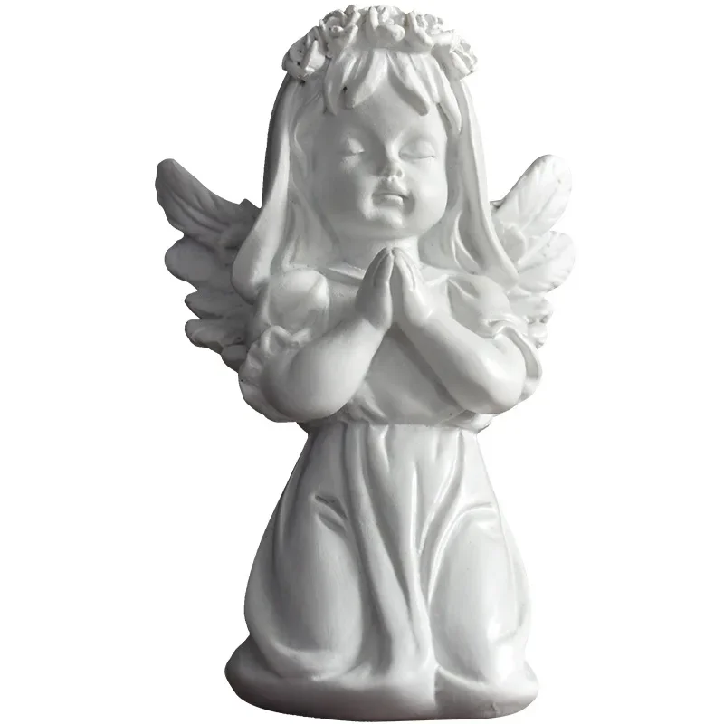 

Cute Angels Statues European Resin Cute Cupid Angel Decoration Figurine Outdoor Home Desktop Pray Peaceful Prayer Sculpture