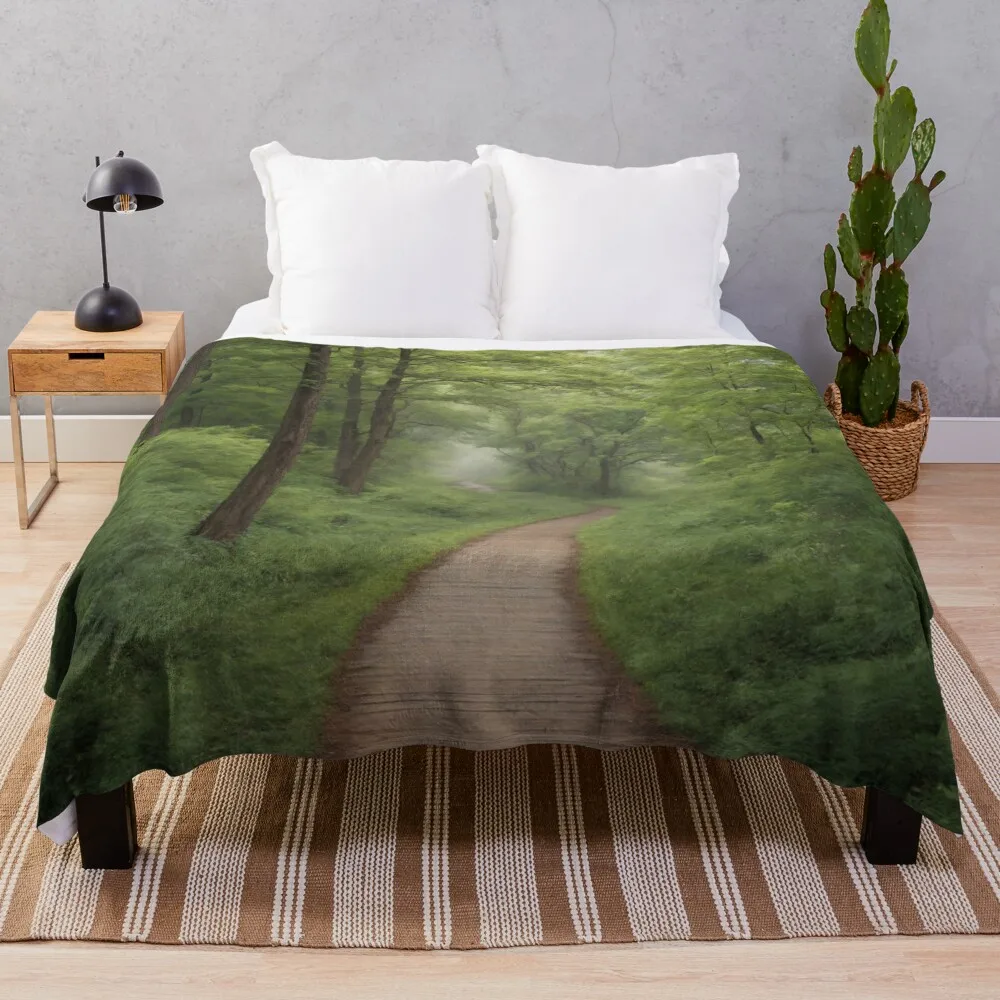 Tranquil Path Throw Blanket Sleeping Bag Bed linens Blankets