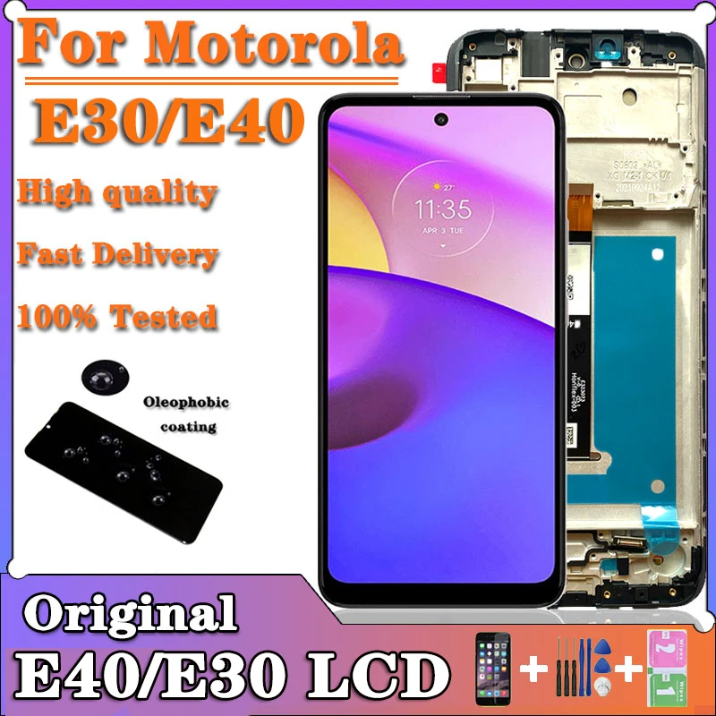 

6.5 '' Original For Motorola Moto E30 LCD XT2158-6 Display Touch Panel Screen Digitizer Glass Sensor For Moto E40 LCD XT2159-4