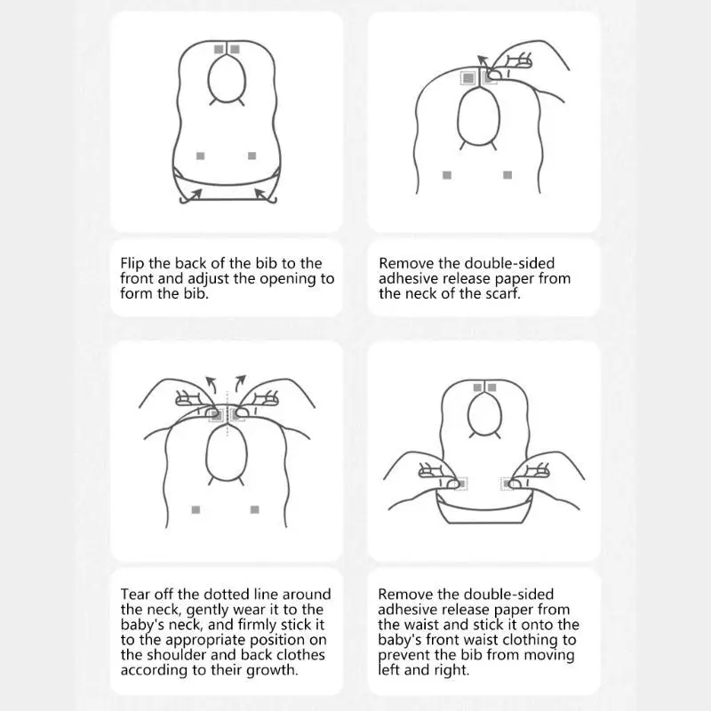 

U13F 10Pcs/Pack Baby Feeding Bib Drooling Apron Newborns Burp Cloths Disposable Toddlers Bib Cotton Breathable Baby Bib