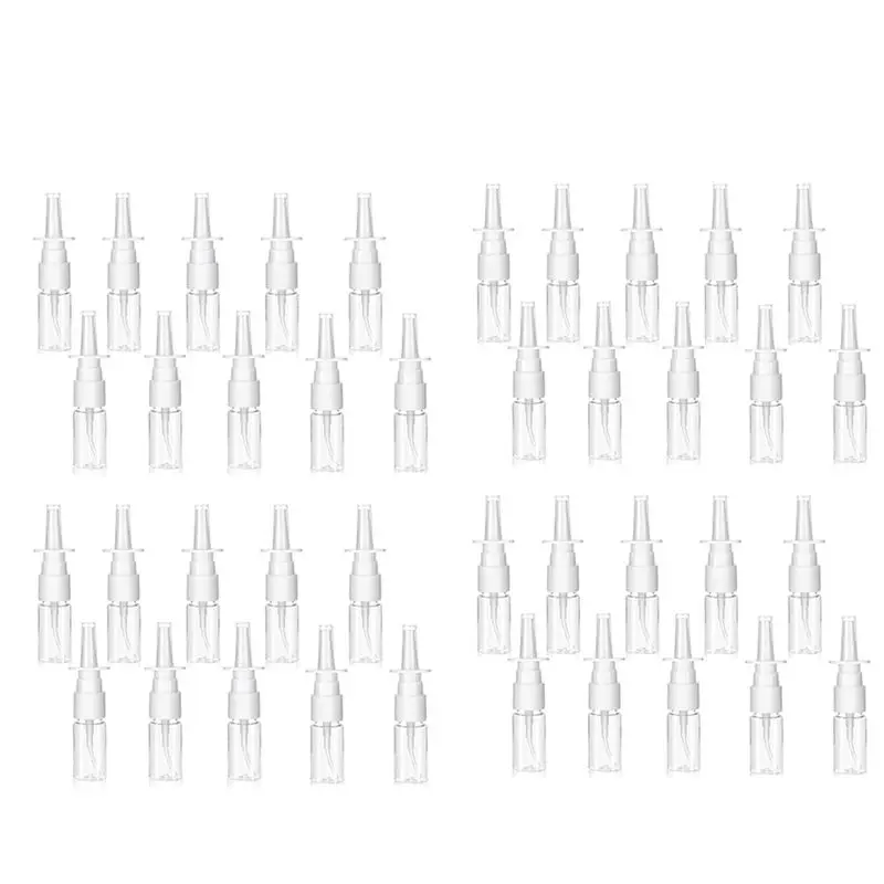 

AS94-40Pcs Nasal Spray Bottle, 10ML Clear Small Empty Nose Spray Bottle Reusable Fine Mist Sprayers For Travel