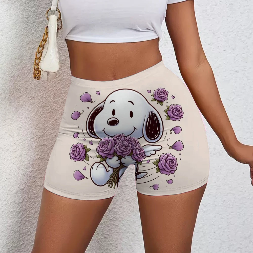 سنوبي طباعة الورك رفع اللياقة البدنية اليوغا السراويل السراويل الإناث عالية الخصر الخوخ عارية تشغيل الرياضة التجفيف السريع المضادة