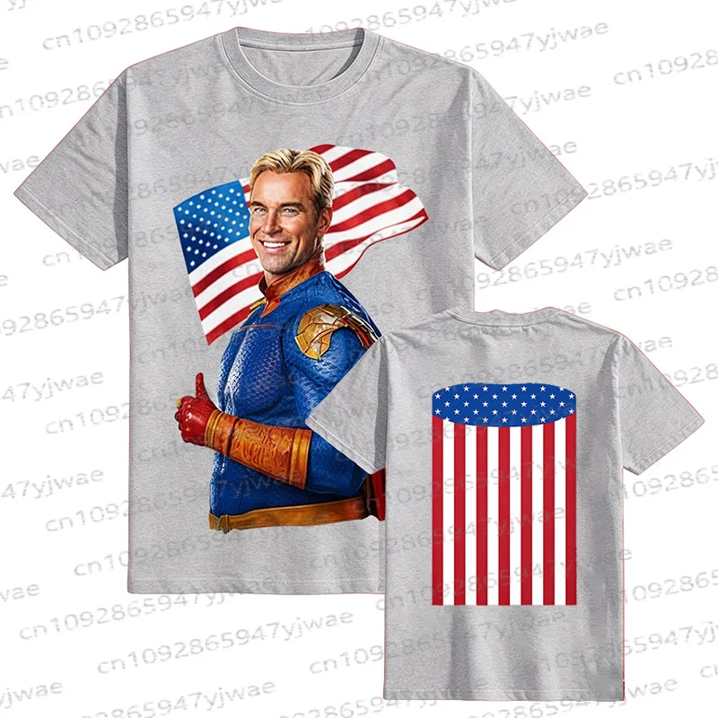 American TV The Boys Homelander Grafik-Baumwoll-T-Shirt, Sommer-Streetwear, Y2k, kurzärmelig, modisch, lässig, Vintage, Eltern-Kind-T-Shirt – Detail 11