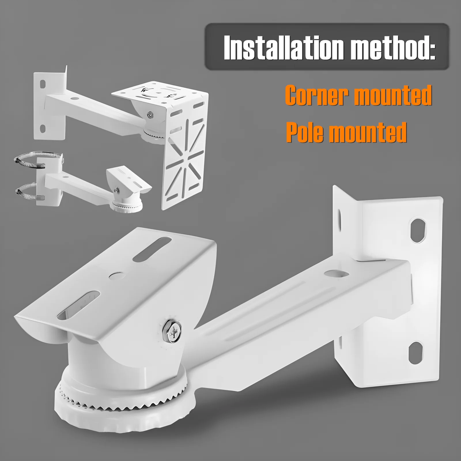 CCTV Monitoring Bracket PTZ Dome Camera Adapter Auxiliary Mount Extension Support L Shape 90 Degree Right Angle Steel Plate