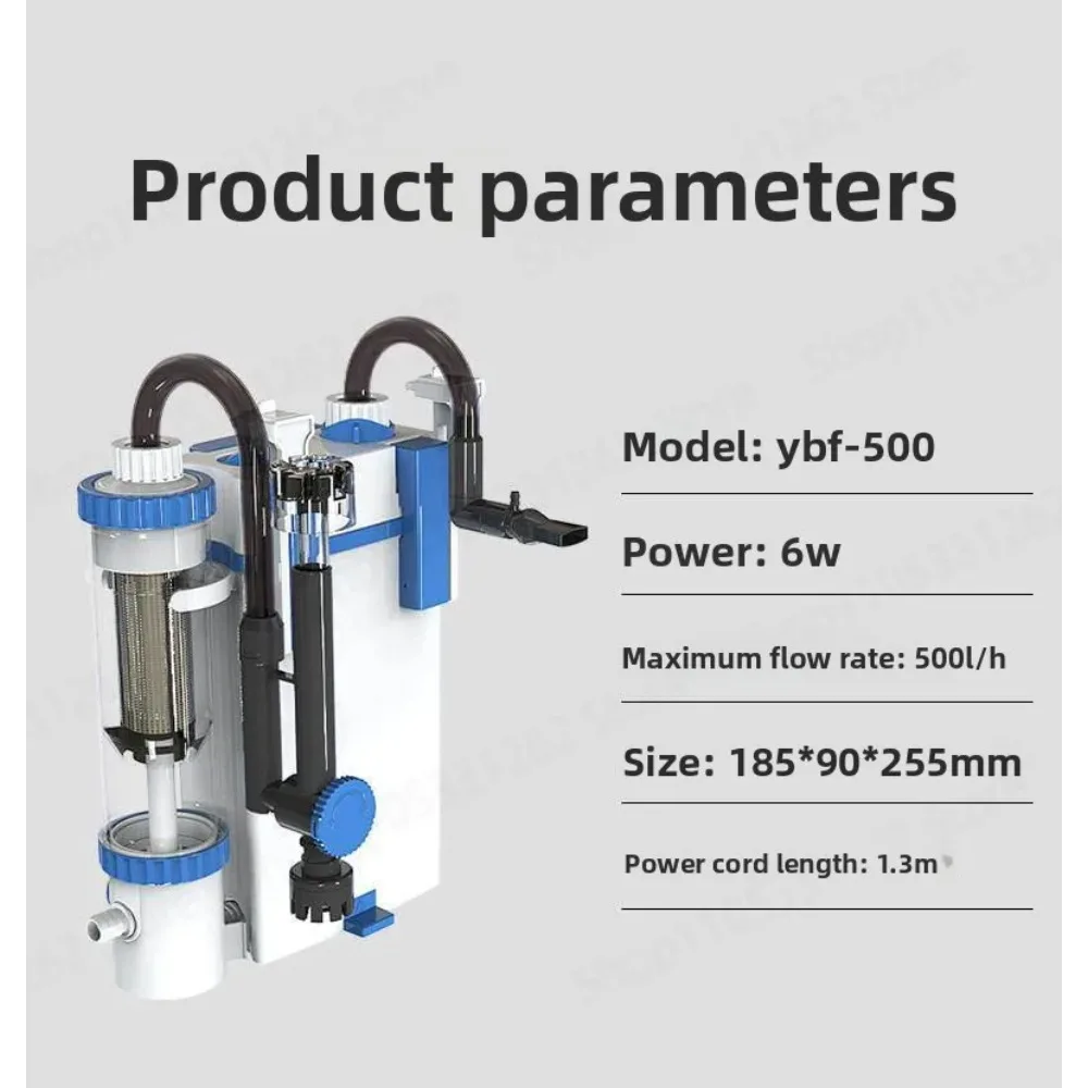 Wall Mount Aquarium Filter 3 In 1 Oxygen Water Circulation Filtration Pump For Fish Tank 8W 6W