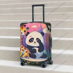 Cartoon Animal Suitcase Cover Retro Panda Giraffe Cute Vacation Business Strectch Luggage Accesories Protection