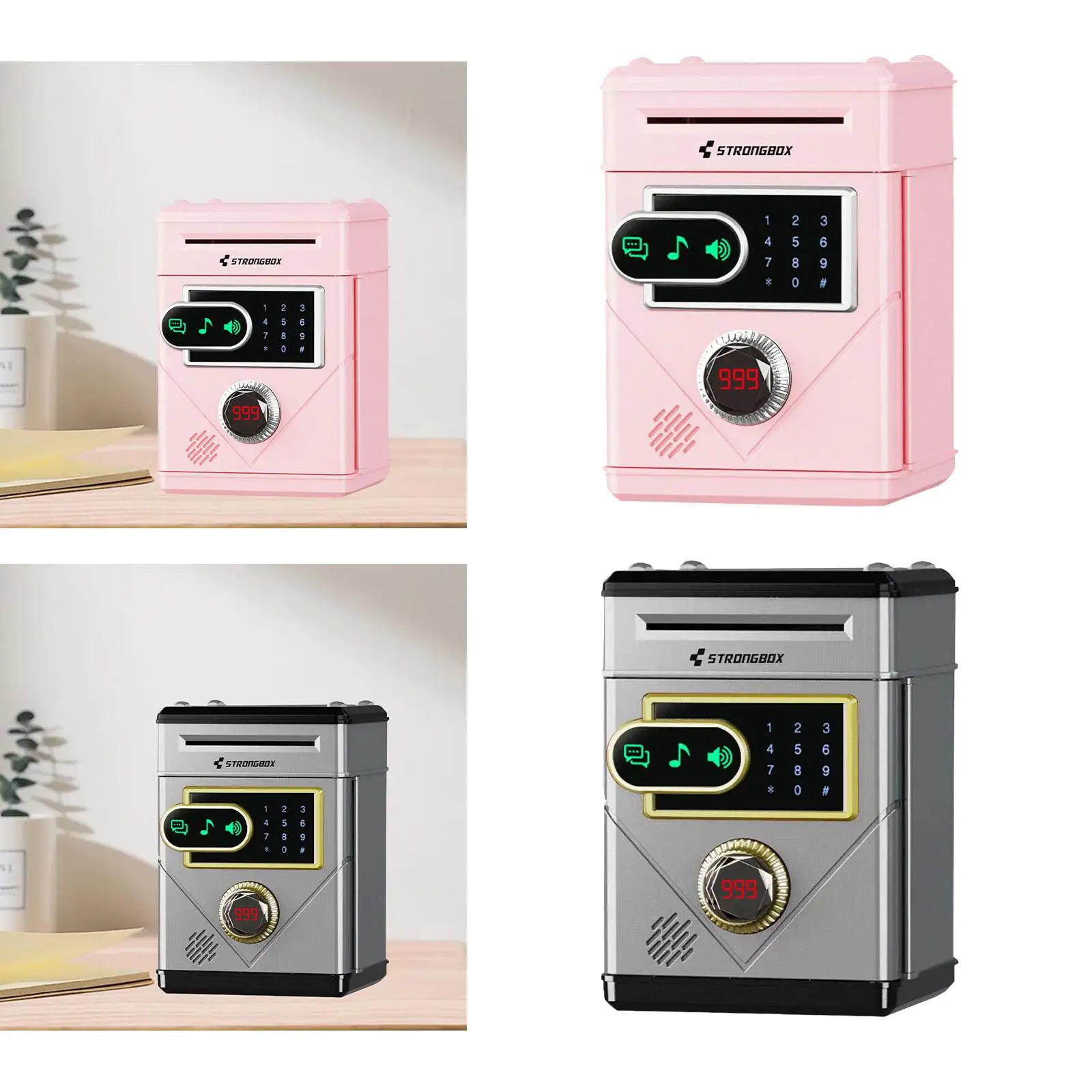 Piggy Bank สําหรับเด็กทนทานเงินอัตโนมัติ Scroll Mini ATM Bank กล่องเก็บเงินหน้าจอสัมผัสสําหรับชายหญิงเด็กเด็กของขวัญ