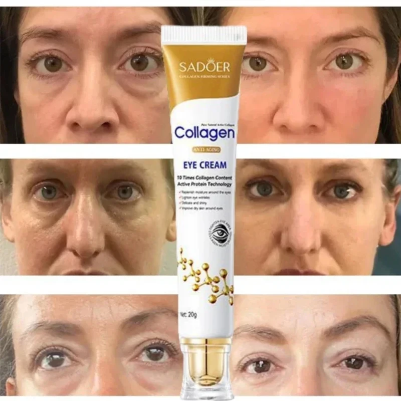 Crème anti-rides au collagène pour les yeux, élimine instantanément les poches sous les yeux, estompe les ridules, raffermit la peau, anti-cernes, éclaircit les soins