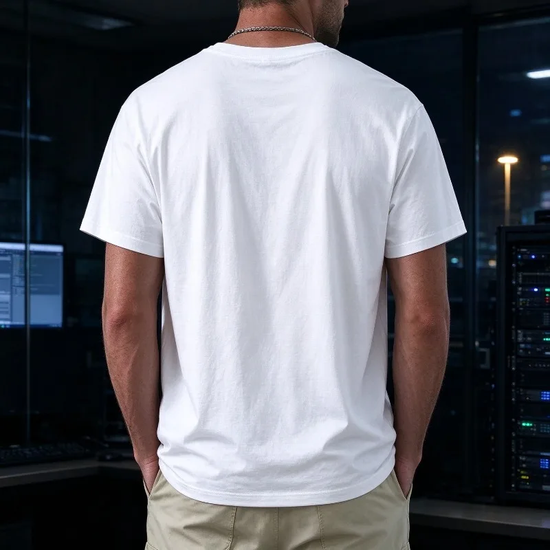 Sys Admin T-Shirt Men Modal Short Sleeve Miracle Worker Problem Solving Coffee Label Print Casual Tech Street Tee