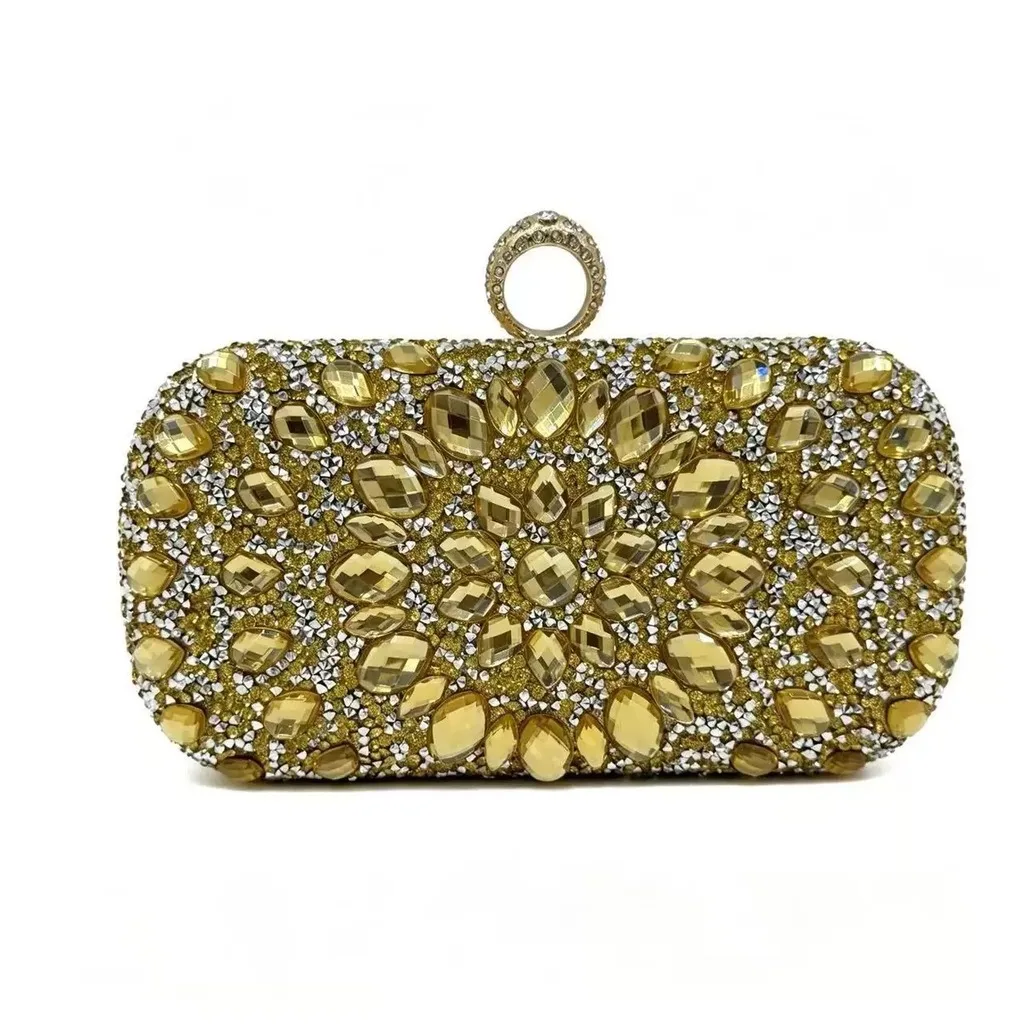 Full Diamonds Evening Bags Luxury Rhinestones Clutch Bags Female Purses Prom Wedding Dinner Clutch with Chain Shoulder Handbags view 2