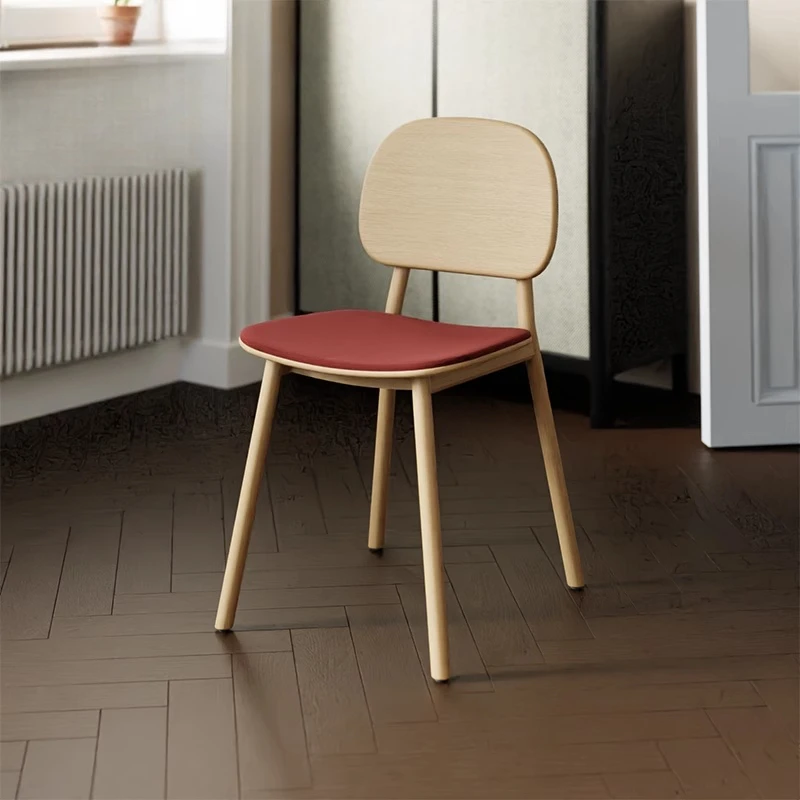 

Nordic minimalist white oak dining chair, art style decoration
