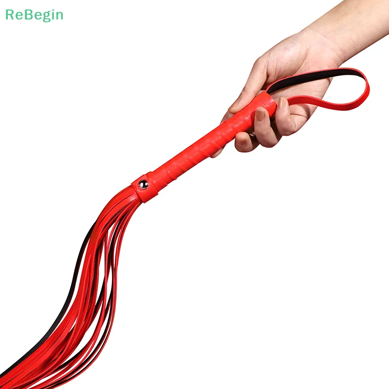 High Quality Pu Leather Pimp Whip Racing Riding Crop Party Flogger Hand Cuffs Queen Colourful Horse Riding Whip