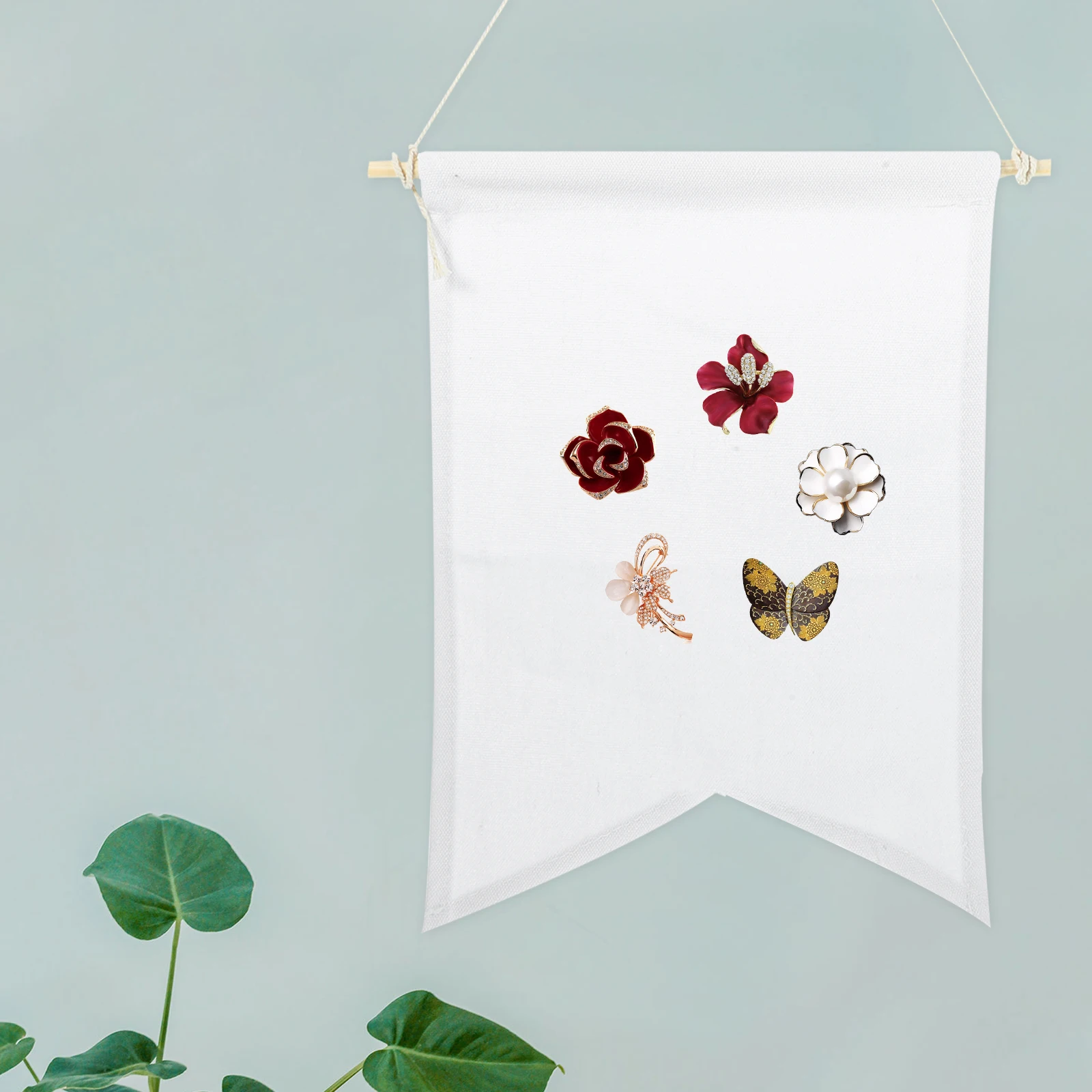 

Wall Hanging Brooch Pin Banner Canvas Enamel Pin Display Organizer Wooden Frame Decorative Storage Bedroom Living Room